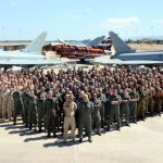Premiere: Erstmals üben deutsche und österreichische Eurofighter gemeinsam auf Sardinien. (Quelle: Luftwaffe/Xaver Habermeier)