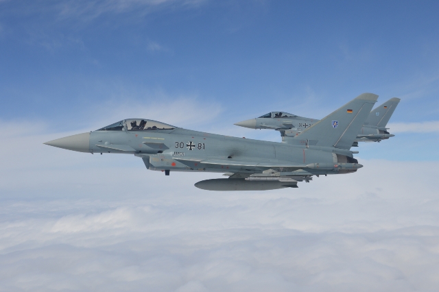 Die Eurofighter aus Laage übten den Ernstfall. (Quelle: Luftwaffe/Matthias Birwe)