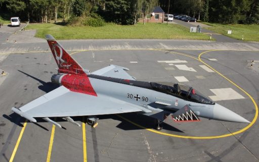 Gut erkennbar: Das „R“ des Richthofen-Geschwaders auf rotem Grund an Heck und Seitenleitwerk. (Quelle: Luftwaffe/Daniel Redell)