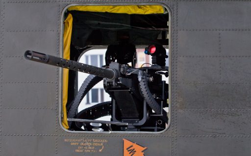 Seit 2008 als Sicherungswaffe auf der CH-53: Das M3M Maschinengewehr mit einem Kaliber von 12,7 Millimetern. (Quelle: Luftwaffe/Johannes Heyn)