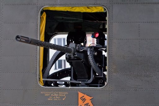 Seit 2008 als Sicherungswaffe auf der CH-53: Das M3M Maschinengewehr mit einem Kaliber von 12,7 Millimetern. (Quelle: Luftwaffe/Johannes Heyn)