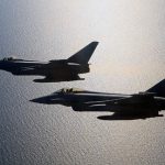 Viele Trainings-Flüge des Waffenlehrerkurses finden über der Ostsee statt. (Quelle: Luftwaffe/Stefan Petersen)