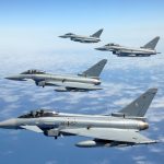 Eurofighter des TaktLwG 31 „Boelcke“ über der Nordsee. (Quelle: Luftwaffe/Ulrich Metternich)